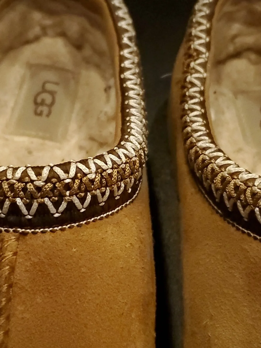 UGG Chestnut Suede Slip-On Slippers Tazman Size 9 - Picture 3 of 8